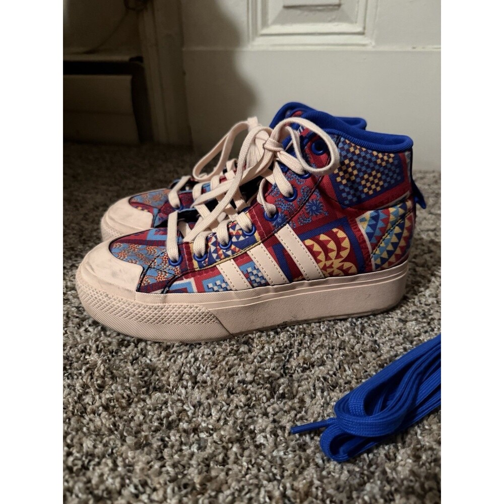 Adidas x FARM Rio Bravada 2.0 Mid Platform Sneakers Patchwork Women’s 6.5